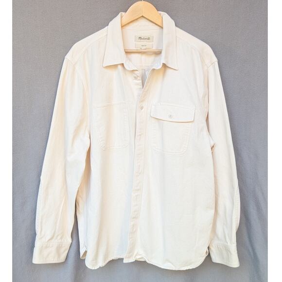Madewell Vintage Linen Easy Fit Garment-Dyed Work Twill Shirt, size L - Picture 2 of 8